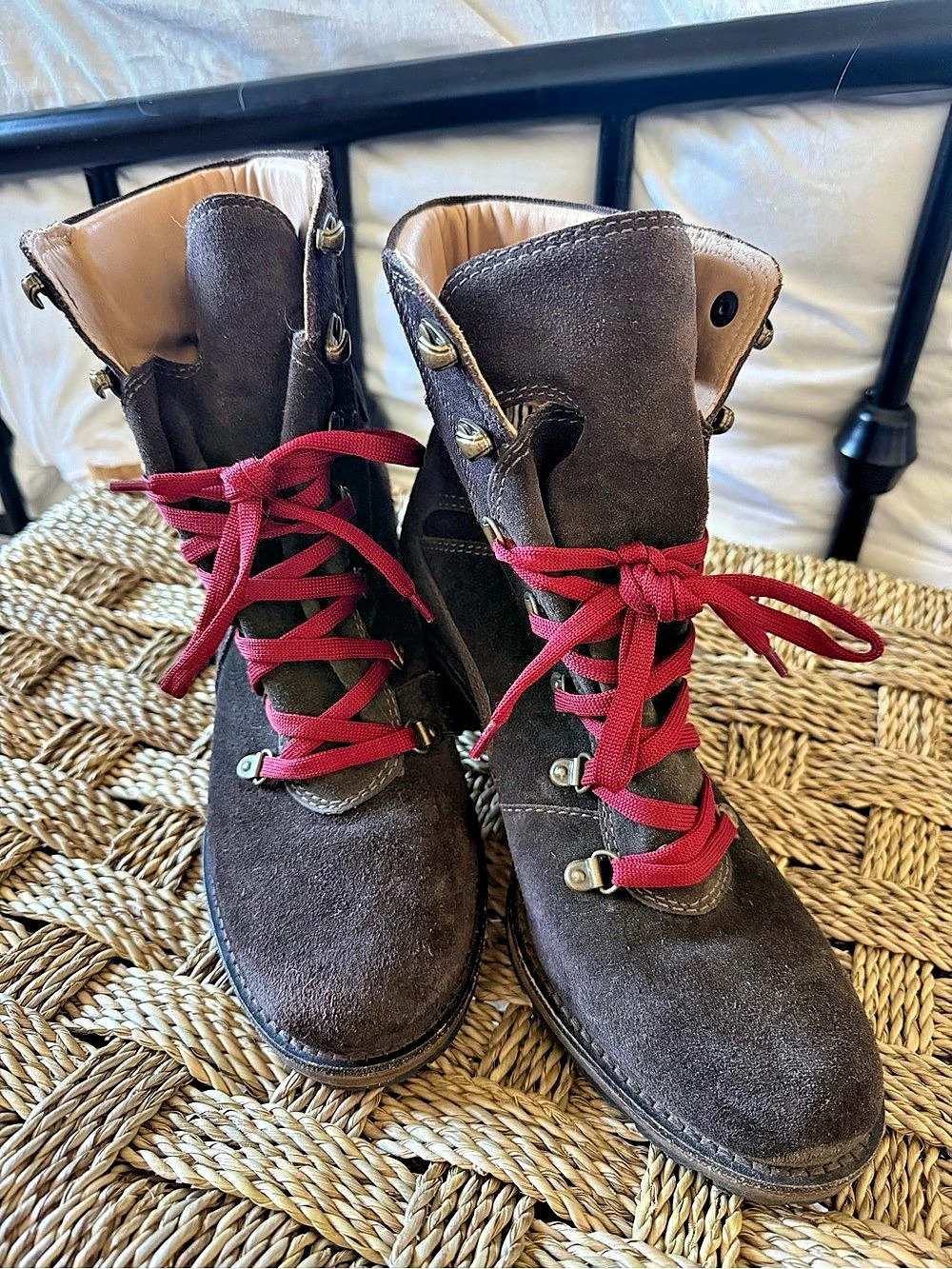 LL Bean Leather Combat Boots Brown US 9.5